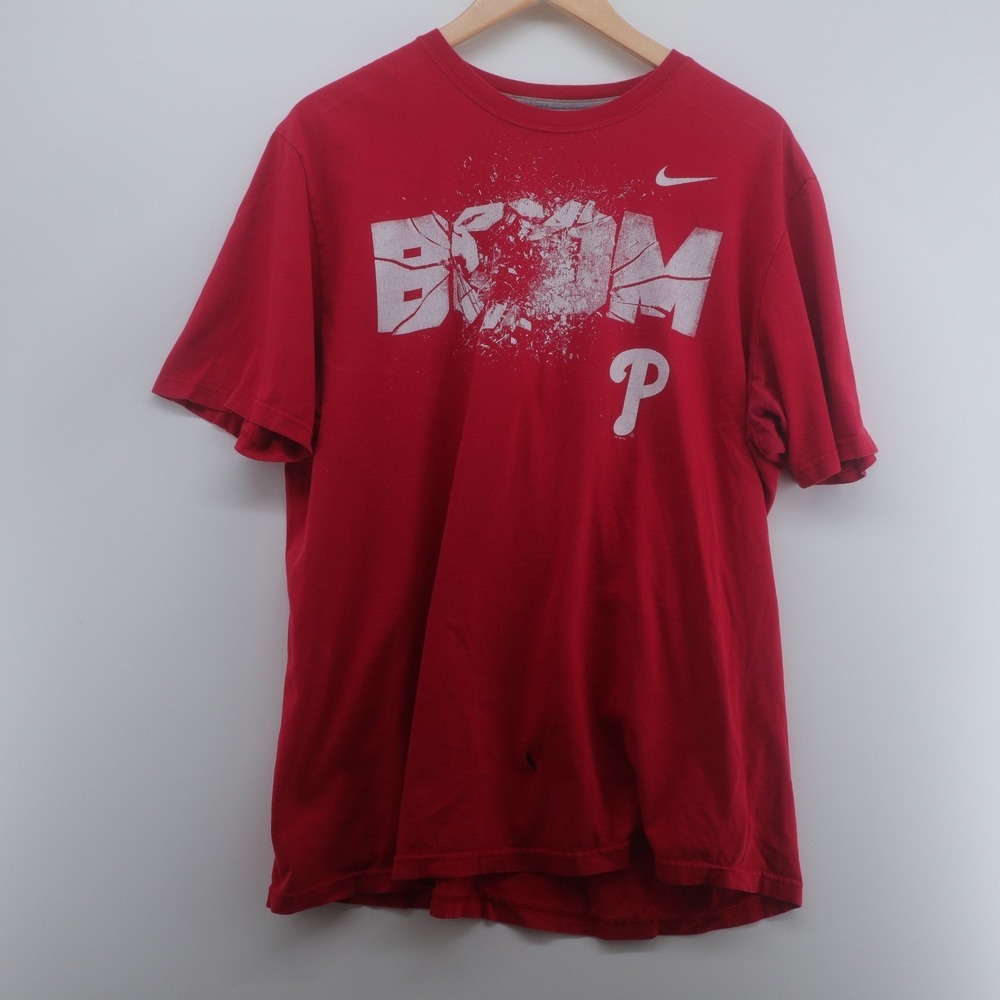 Nike Philadelphia Phillies Shirt Mens XL Red Fair Boom Graphic Tee MLB Baseball